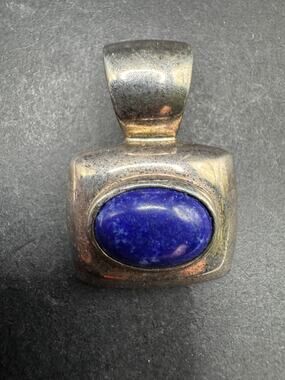 Vintage Chunky Esposito ESPO 925 Sterling Silver Blue Lapis Lazuli Pendant